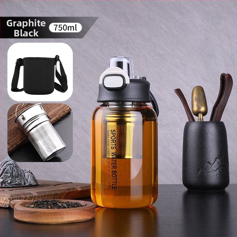 Vizespohár diákoknak Nagy színértékű, nagy kapacitású üveg férfiaknak és nőknek Nyári, nagy színértékű vizespohár hordozható, magas hőmérsékletnek ellenálló teáspohár