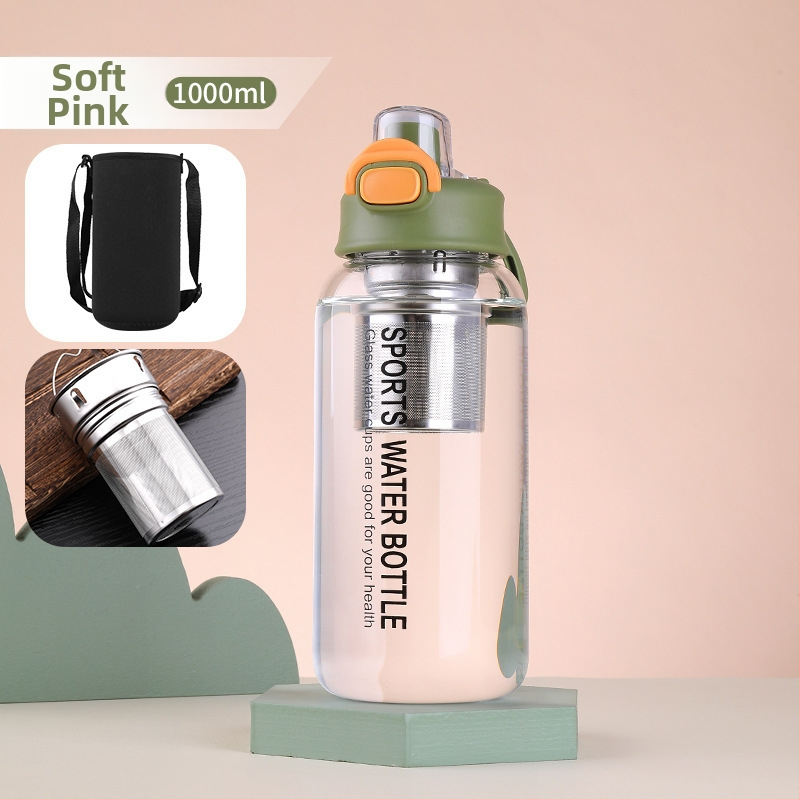 Vizespohár diákoknak Nagy színértékű, nagy kapacitású üveg férfiaknak és nőknek Nyári, nagy színértékű vizespohár hordozható, magas hőmérsékletnek ellenálló teáspohár