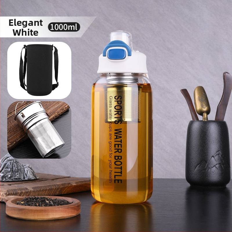 Vizespohár diákoknak Nagy színértékű, nagy kapacitású üveg férfiaknak és nőknek Nyári, nagy színértékű vizespohár hordozható, magas hőmérsékletnek ellenálló teáspohár