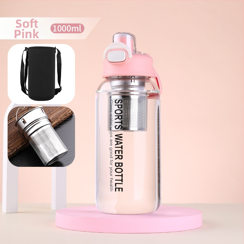 Vizespohár diákoknak Nagy színértékű, nagy kapacitású üveg férfiaknak és nőknek Nyári, nagy színértékű vizespohár hordozható, magas hőmérsékletnek ellenálló teáspohár