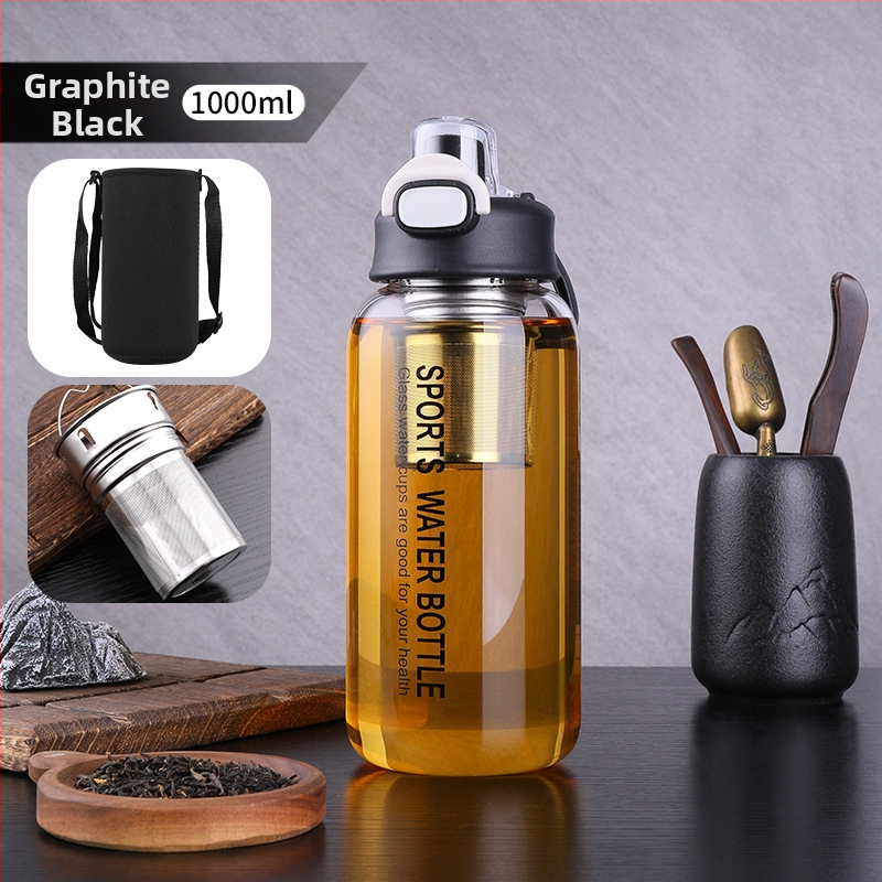 Vizespohár diákoknak Nagy színértékű, nagy kapacitású üveg férfiaknak és nőknek Nyári, nagy színértékű vizespohár hordozható, magas hőmérsékletnek ellenálló teáspohár