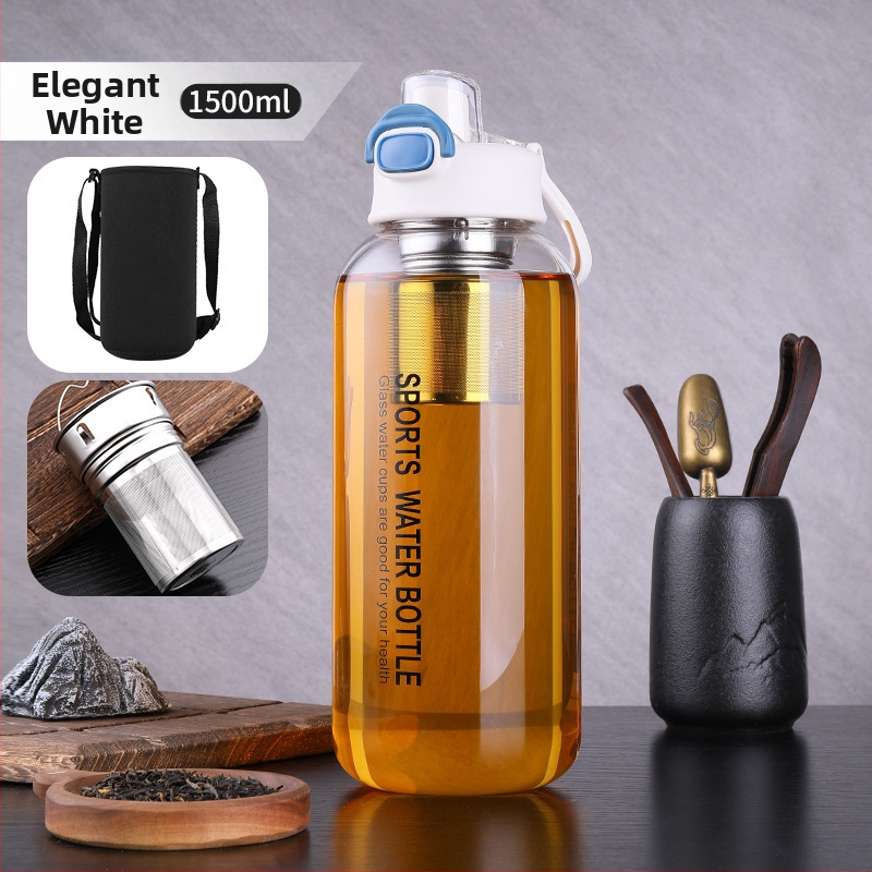 Vizespohár diákoknak Nagy színértékű, nagy kapacitású üveg férfiaknak és nőknek Nyári, nagy színértékű vizespohár hordozható, magas hőmérsékletnek ellenálló teáspohár