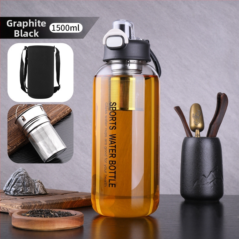 Vizespohár diákoknak Nagy színértékű, nagy kapacitású üveg férfiaknak és nőknek Nyári, nagy színértékű vizespohár hordozható, magas hőmérsékletnek ellenálló teáspohár