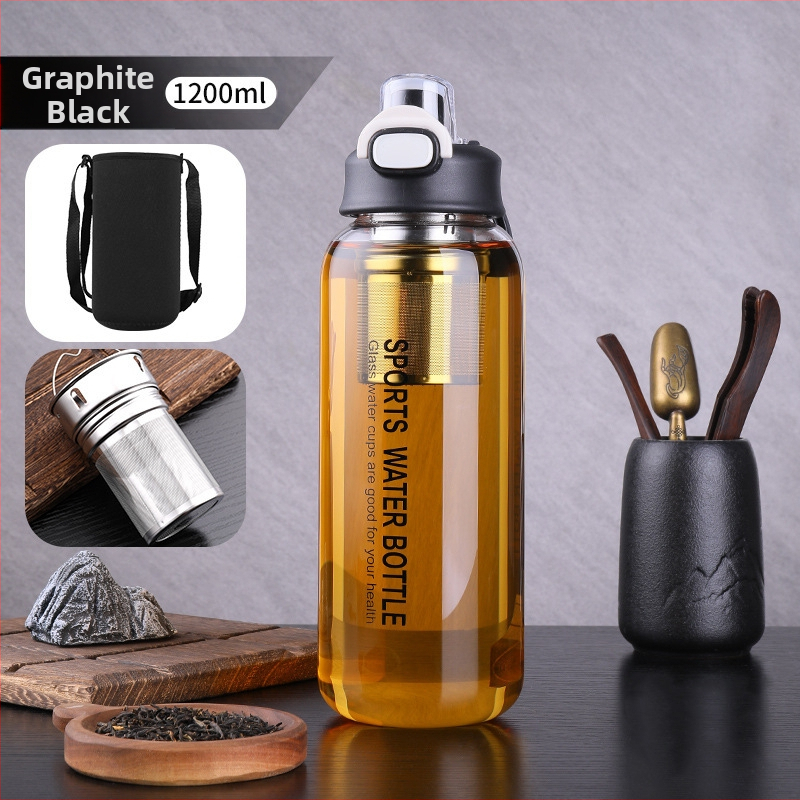 Vizespohár diákoknak Nagy színértékű, nagy kapacitású üveg férfiaknak és nőknek Nyári, nagy színértékű vizespohár hordozható, magas hőmérsékletnek ellenálló teáspohár