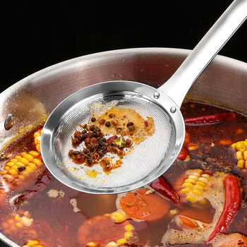 304 nerūdijančio plieno aliejaus grotelės nugriebtuvas aliejaus šaukštas sojų pieno filtro ekranas virtuvės kepimui buitinės sultys šlako sietelis mažas sietelis