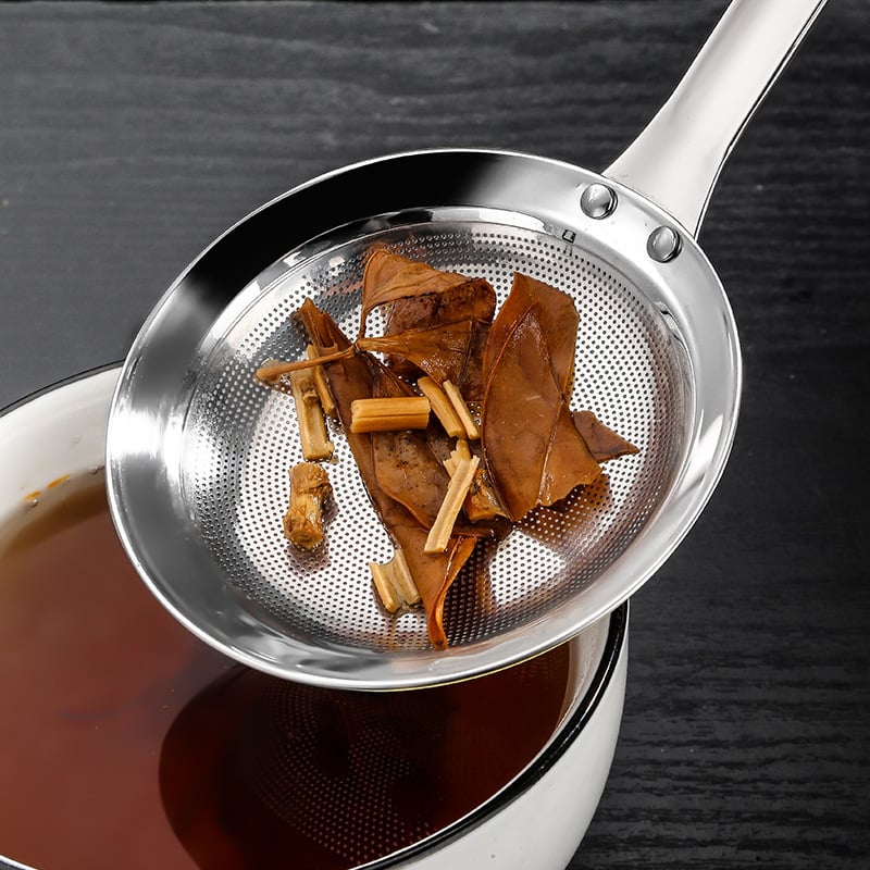 304 nerūdijančio plieno aliejaus grotelės nugriebtuvas aliejaus šaukštas sojų pieno filtro ekranas virtuvės kepimui buitinės sultys šlako sietelis mažas sietelis