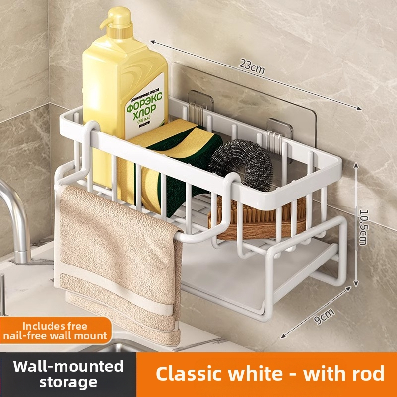 Virtuvės laikymo lentynėlė, skudurų laikymo lentynėlė, nusausinimo lentynėlė, be perforatoriaus, buitinė prieskonių lentynėlė, kriauklės maišytuvas, kriauklės artefaktas