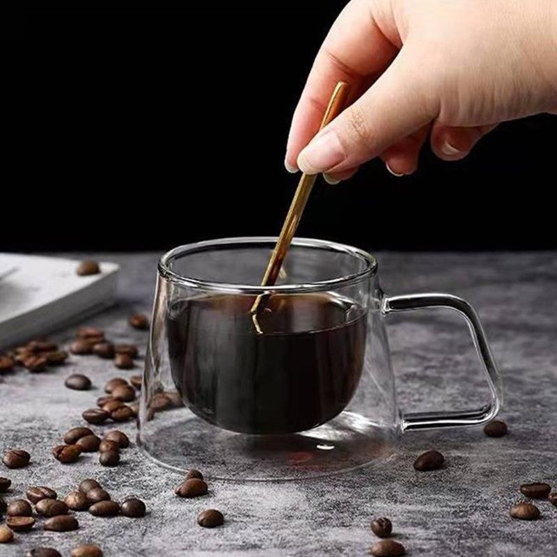 Двуслойна чаша за кафе с дръжка, чаша за кафе, чаша за капучино, чаша за закуска, чаша за кафе с дръжка