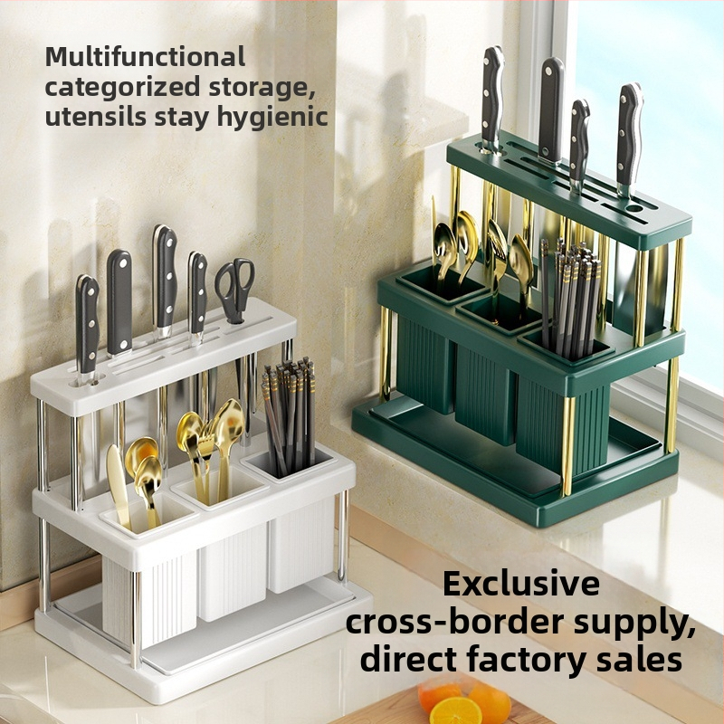 Populaarne noahoidja, söögipulkade toru, multifunktsionaalne köögiriiul, nugade ja kahvlite hoiuriiul
