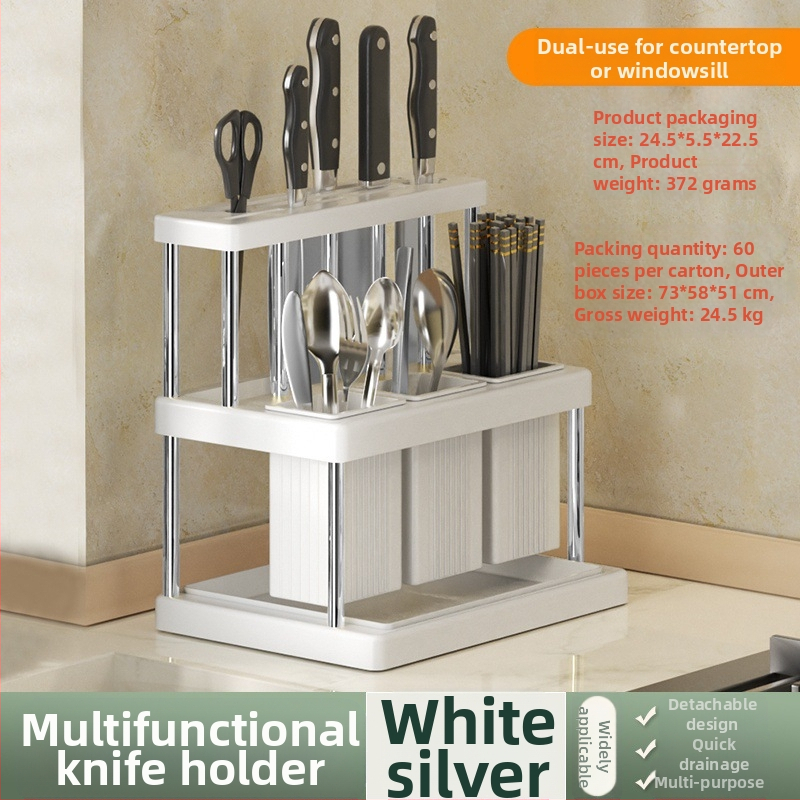 Populaarne noahoidja, söögipulkade toru, multifunktsionaalne köögiriiul, nugade ja kahvlite hoiuriiul