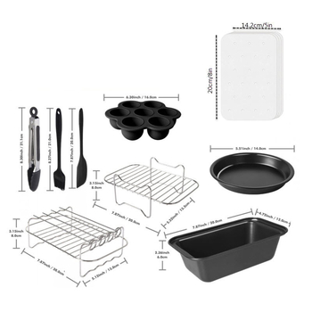 Õhufritüüri tarvikud 9 tk ristkülikukujuline grillirest tusi kast sobib kahekordse poti seeria toodetele piiriüleselt Amazonist