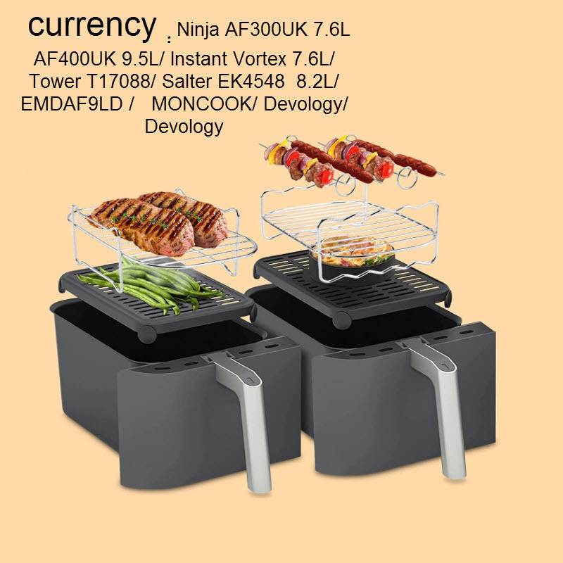 Õhufritüüri tarvikud 9 tk ristkülikukujuline grillirest tusi kast sobib kahekordse poti seeria toodetele piiriüleselt Amazonist