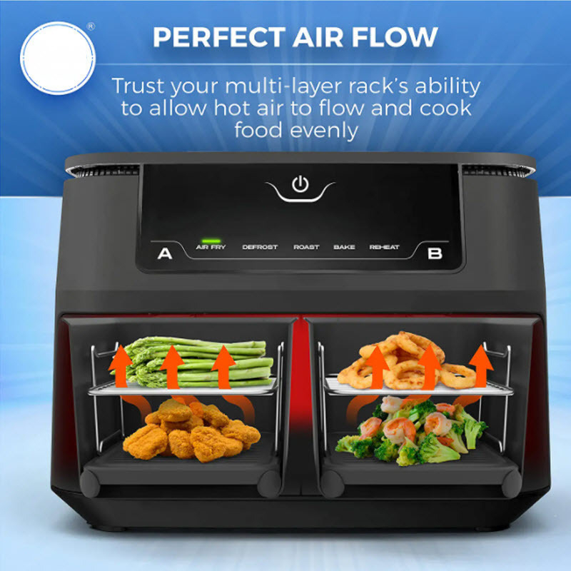 Õhufritüüri tarvikud 9 tk ristkülikukujuline grillirest tusi kast sobib kahekordse poti seeria toodetele piiriüleselt Amazonist