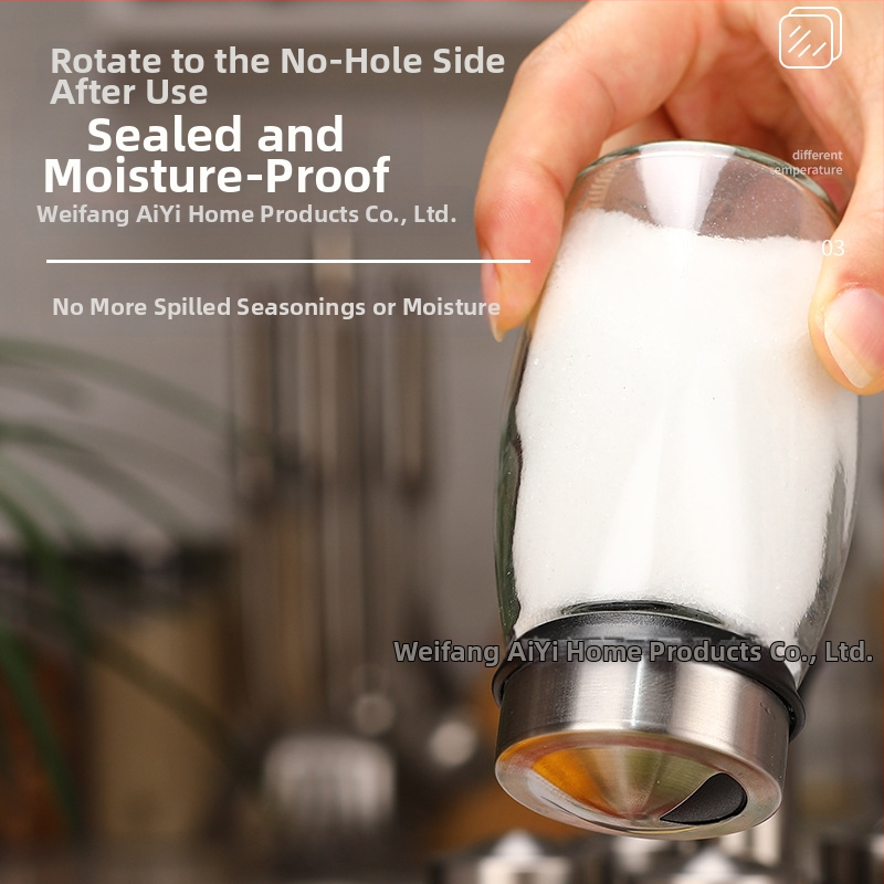 Кухненски принадлежности, въртящ се комплект стъклени бутилки за подправки, буркан от неръждаема стомана за подправки, поставка за бутилки за подправки, кутия за подправки