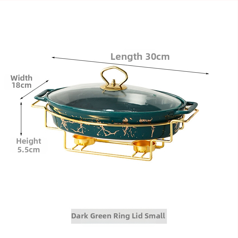 Nordic Style Oval kerámia leveses fazék háztartási hotelasztalok edények rakott állvány gyertyafűtés haltál binaurális száraz edény nagykereskedelem