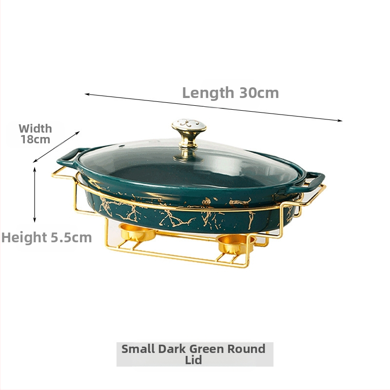 Nordic Style Oval kerámia leveses fazék háztartási hotelasztalok edények rakott állvány gyertyafűtés haltál binaurális száraz edény nagykereskedelem