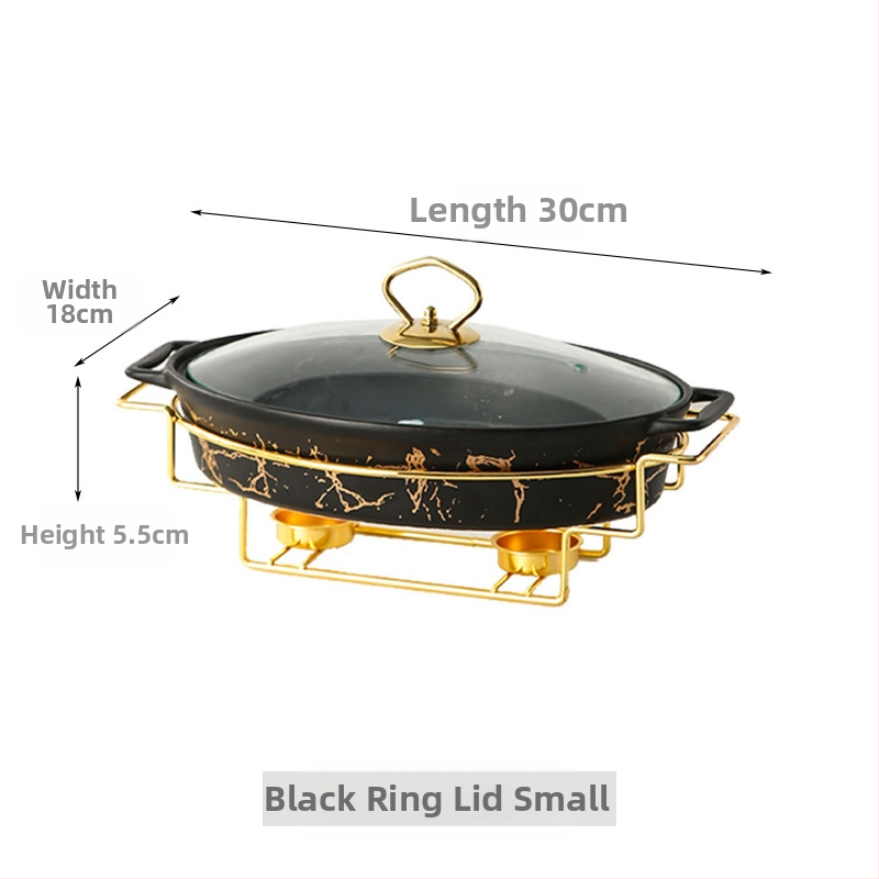 Nordic Style Oval kerámia leveses fazék háztartási hotelasztalok edények rakott állvány gyertyafűtés haltál binaurális száraz edény nagykereskedelem