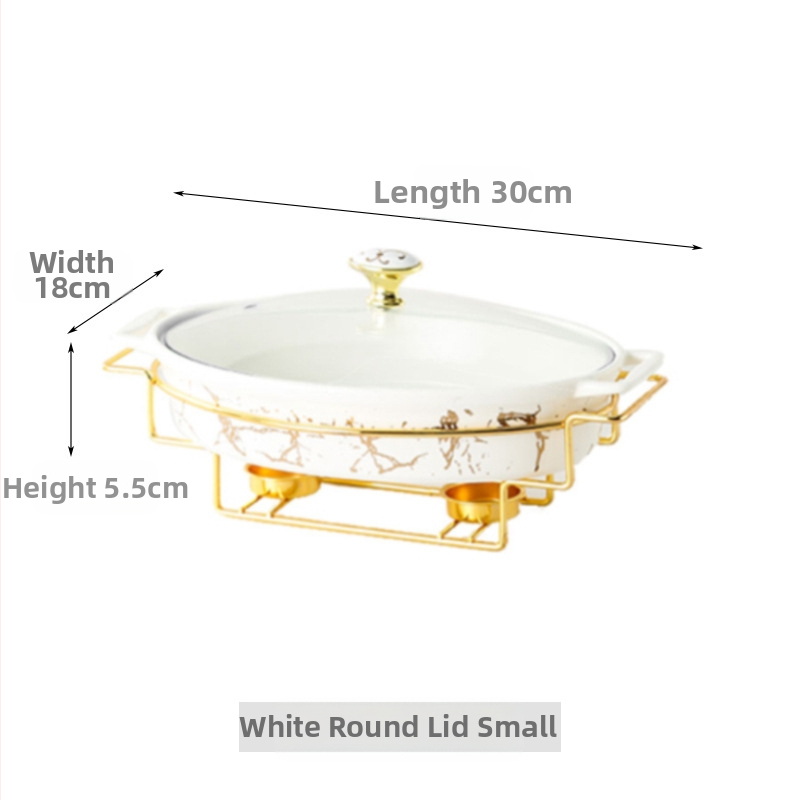 Nordic Style Oval kerámia leveses fazék háztartási hotelasztalok edények rakott állvány gyertyafűtés haltál binaurális száraz edény nagykereskedelem