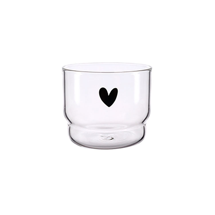 Klaasist virnastatav puuviljateekruus piimateekruus majapidamises kasutatava kõrge borosilikaatklaasiga armas naeratava näoga tass ühekihiline tass