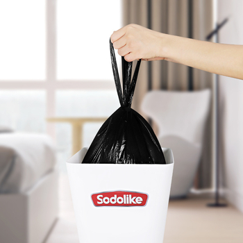 Sodolike Vest atkritumu maisi, 60 gabali, 55*70, sabiezināti un grūti plīstoši, melni, lieli plastmasas maisiņi