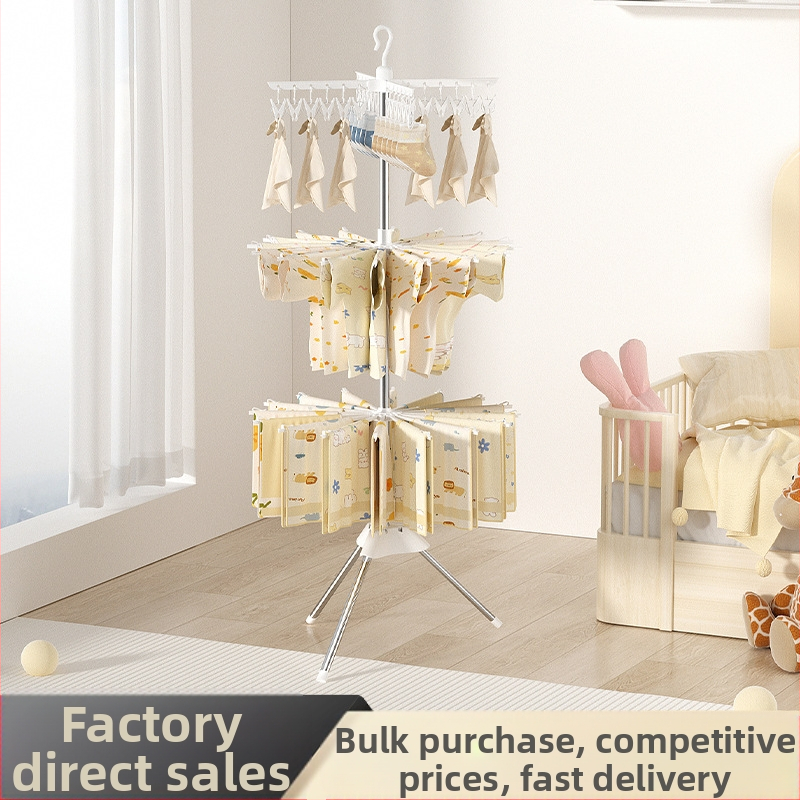 Hulgimüük beebikuivatusresti multifunktsionaalne puukujuline teisaldatav rõdupõranda käterätikuivati mitmekihiline beebikuivatusmähkmereeling