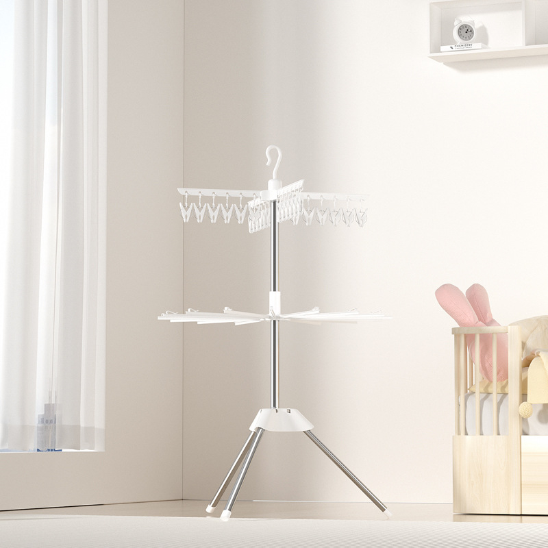 Hulgimüük beebikuivatusresti multifunktsionaalne puukujuline teisaldatav rõdupõranda käterätikuivati mitmekihiline beebikuivatusmähkmereeling