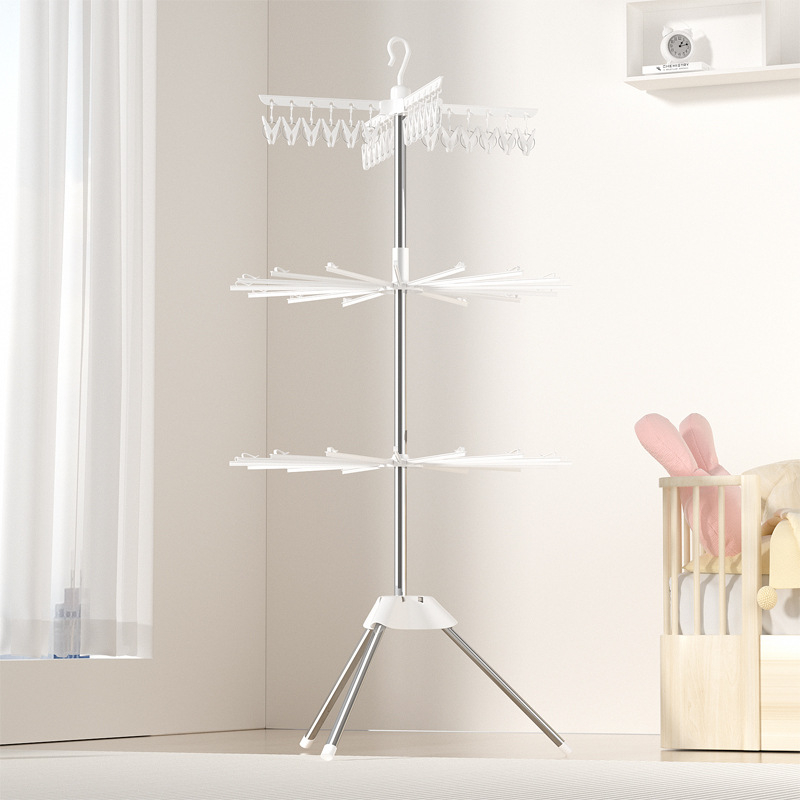 Hulgimüük beebikuivatusresti multifunktsionaalne puukujuline teisaldatav rõdupõranda käterätikuivati mitmekihiline beebikuivatusmähkmereeling