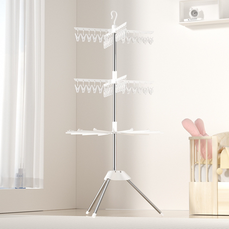 Hulgimüük beebikuivatusresti multifunktsionaalne puukujuline teisaldatav rõdupõranda käterätikuivati mitmekihiline beebikuivatusmähkmereeling