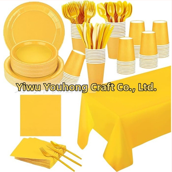 Niceparty удебелена монохромна хартиена чиния, костюм за еднократна употреба, чиния за вечеря, парти костюм, хартиена чиния за украса на рожден ден