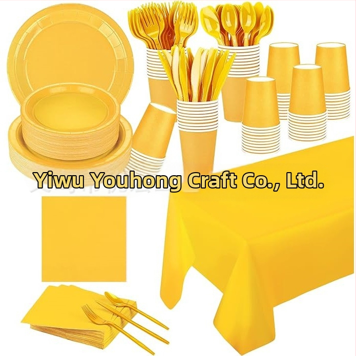 Niceparty удебелена монохромна хартиена чиния, костюм за еднократна употреба, чиния за вечеря, парти костюм, хартиена чиния за украса на рожден ден