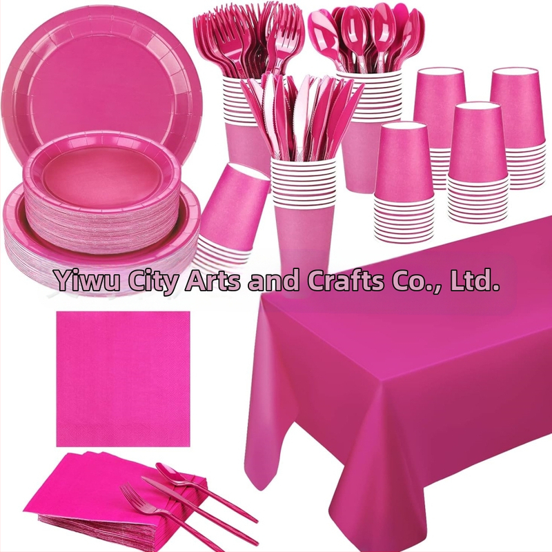 Niceparty удебелена монохромна хартиена чиния, костюм за еднократна употреба, чиния за вечеря, парти костюм, хартиена чиния за украса на рожден ден