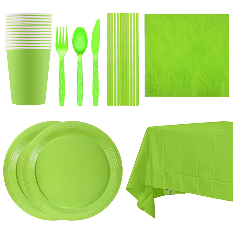 Niceparty удебелена монохромна хартиена чиния, костюм за еднократна употреба, чиния за вечеря, парти костюм, хартиена чиния за украса на рожден ден