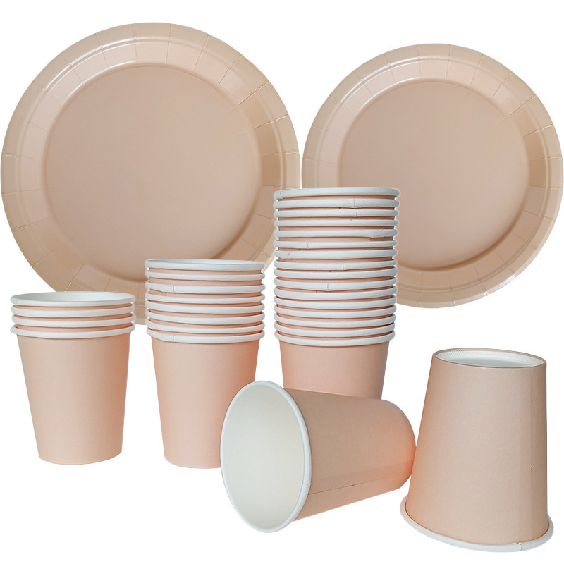 Niceparty удебелена монохромна хартиена чиния, костюм за еднократна употреба, чиния за вечеря, парти костюм, хартиена чиния за украса на рожден ден