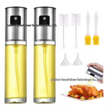 [Εξαγωγή Εξαγωγή] Μπουκάλι ψεκασμού από ανοξείδωτο ατσάλι με πινέλο, χωνί πρέσας, σετ τεσσάρων τεμαχίων για μπουκάλια ψεκασμού λαδιού μπάρμπεκιου
