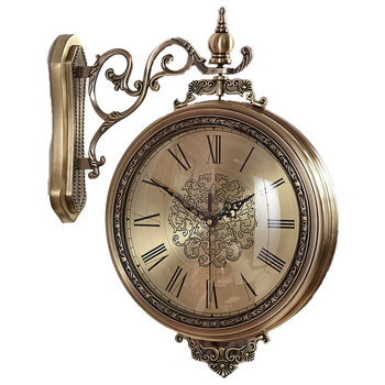 Metallist kahepoolne kell, elutuba, loominguline Euroopa seinakell, Põhjamaade vaikne täispuidust Ameerika seinakell, kunstiline dekoratiivne kell