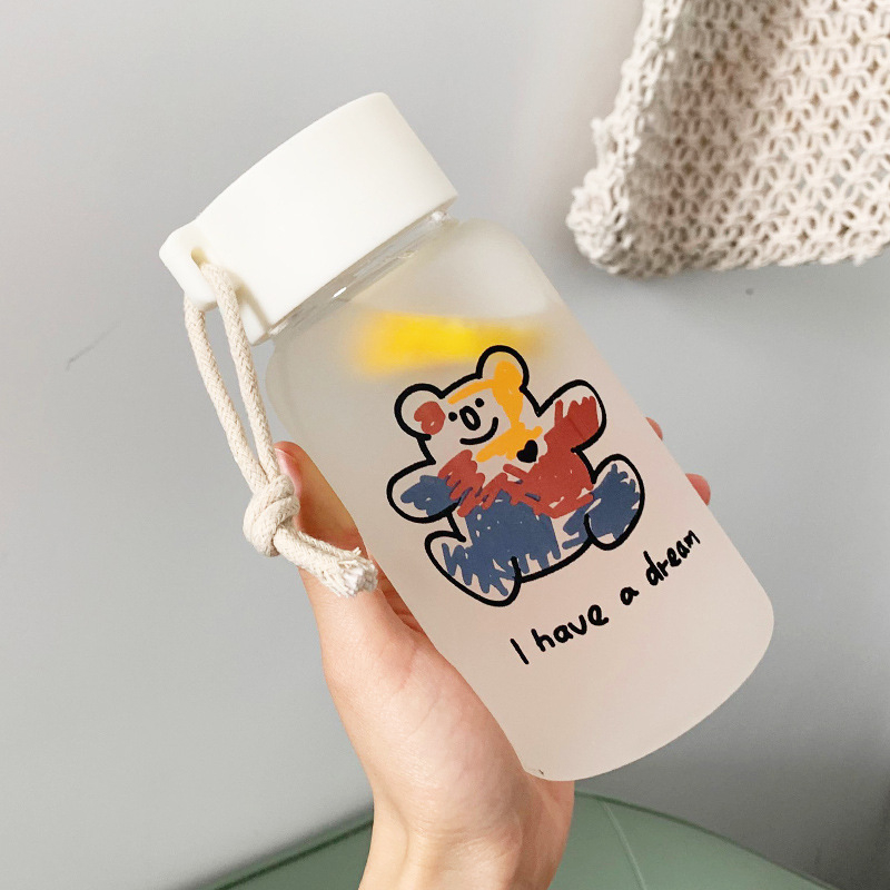 Чаша за вода за жени, матирано стъкло, семпла, свежа, сладка, преносима, креативна, персонализирана, модерна чаша за момиче Мори