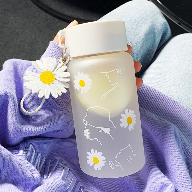 Чаша за вода за жени, матирано стъкло, семпла, свежа, сладка, преносима, креативна, персонализирана, модерна чаша за момиче Мори