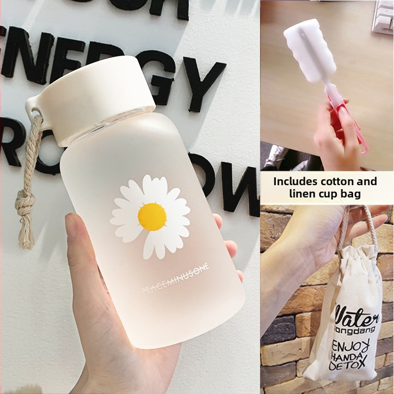 Чаша за вода за жени, матирано стъкло, семпла, свежа, сладка, преносима, креативна, персонализирана, модерна чаша за момиче Мори