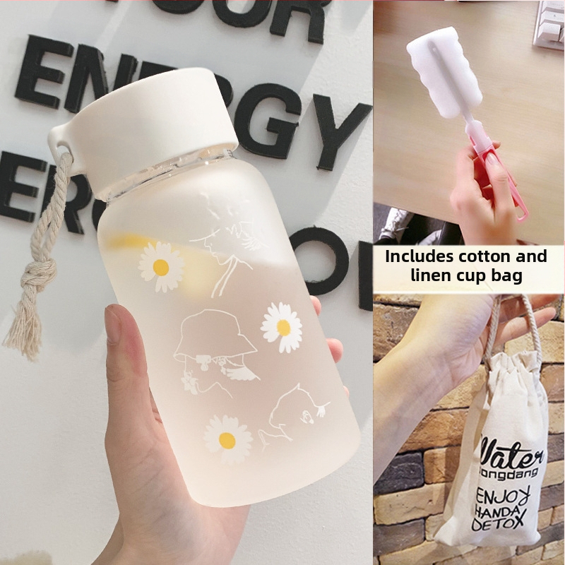 Чаша за вода за жени, матирано стъкло, семпла, свежа, сладка, преносима, креативна, персонализирана, модерна чаша за момиче Мори