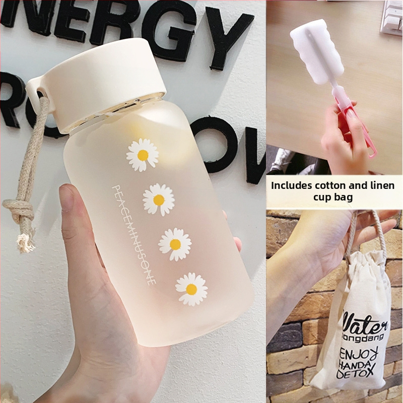 Чаша за вода за жени, матирано стъкло, семпла, свежа, сладка, преносима, креативна, персонализирана, модерна чаша за момиче Мори