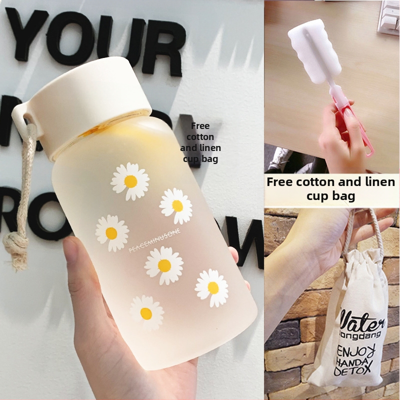 Чаша за вода за жени, матирано стъкло, семпла, свежа, сладка, преносима, креативна, персонализирана, модерна чаша за момиче Мори