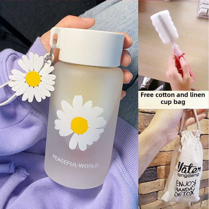 Чаша за вода за жени, матирано стъкло, семпла, свежа, сладка, преносима, креативна, персонализирана, модерна чаша за момиче Мори