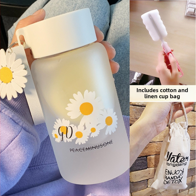 Чаша за вода за жени, матирано стъкло, семпла, свежа, сладка, преносима, креативна, персонализирана, модерна чаша за момиче Мори