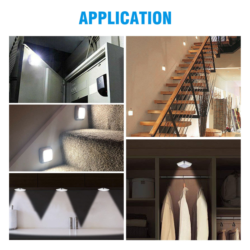 Трансгранично осветление за дома на Amazon Умни квадратни индукционни лампи за шкафове Осветление за коридор Нощни лампи Индукционни нощни лампи за човешкото тяло