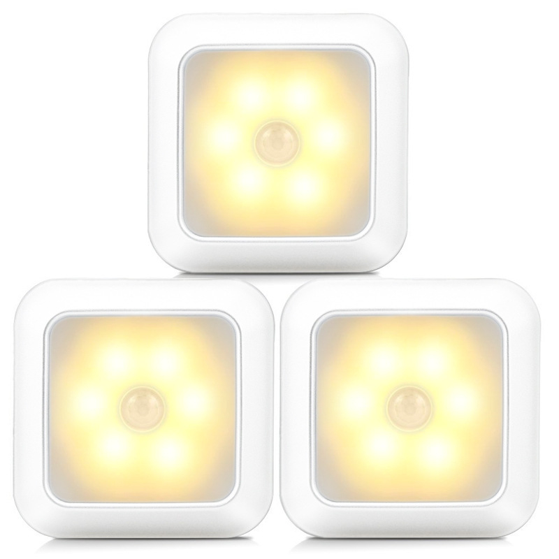 Трансгранично осветление за дома на Amazon Умни квадратни индукционни лампи за шкафове Осветление за коридор Нощни лампи Индукционни нощни лампи за човешкото тяло
