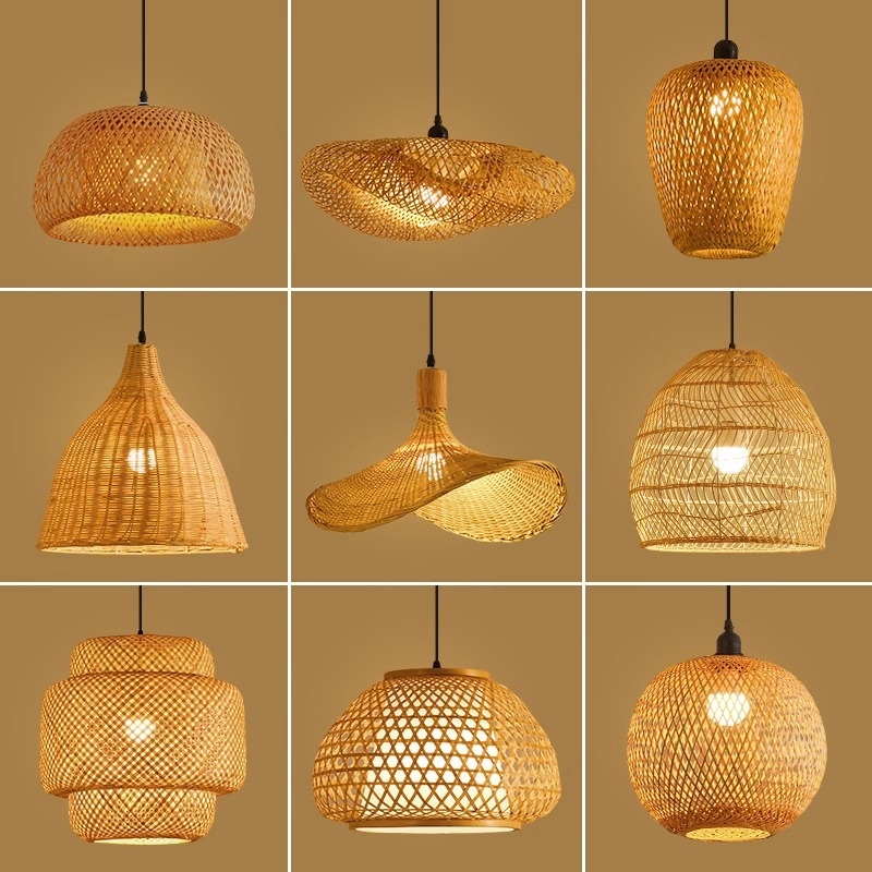 Bambusz csillár, bambusz művészet, zen teaszoba, kínai étterem, otthoni elhelyezés, japán, rattan, lámpa, retró, kreatív, művészet, lámpaernyő