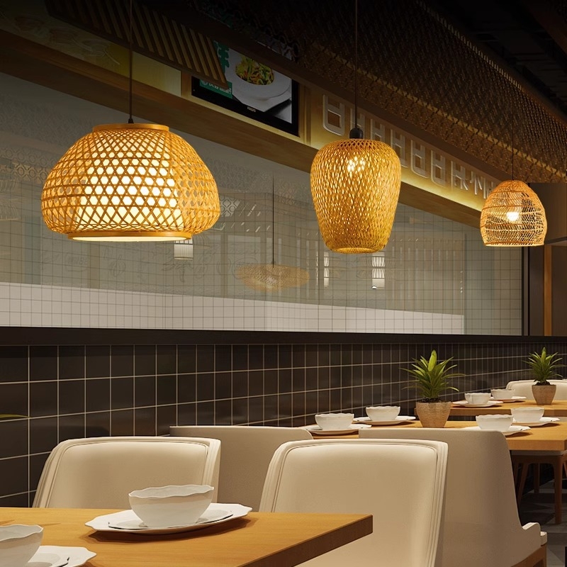 Bambusz csillár, bambusz művészet, zen teaszoba, kínai étterem, otthoni elhelyezés, japán, rattan, lámpa, retró, kreatív, művészet, lámpaernyő