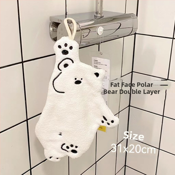 Poliarinio lokio ir pandos rankšluosčių pakabinamas sugeriantis tualeto rankšluosčių valiklis, mielas animacinis filmas, skirtas tarpvalstybiniam naudojimui