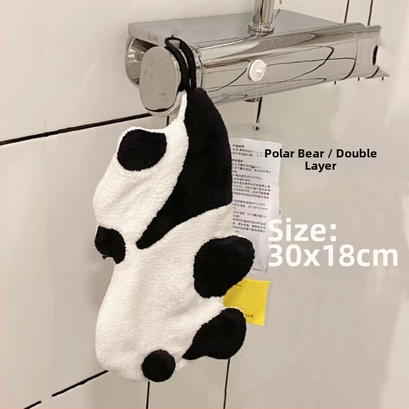 Poliarinio lokio ir pandos rankšluosčių pakabinamas sugeriantis tualeto rankšluosčių valiklis, mielas animacinis filmas, skirtas tarpvalstybiniam naudojimui