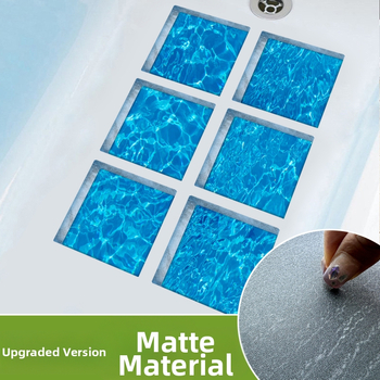 „Funlife“ kūrybingi 3D imitacijos trimačiai vonios lipdukai, gofruoti sienų lipdukai, neslystantis kilimėlis, vandeniui atspari ruoželinė plėvelė, Baths009